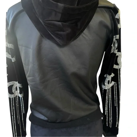 CC Black Bomber Jacket with Silver Details - Picture 5 of 12